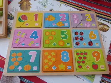 jeu en bois chiffres et quantité