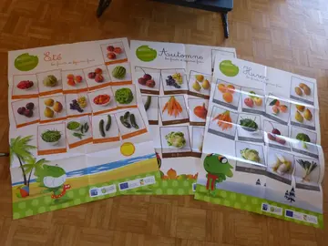 3 posters éducatifs "fruits et légumes"