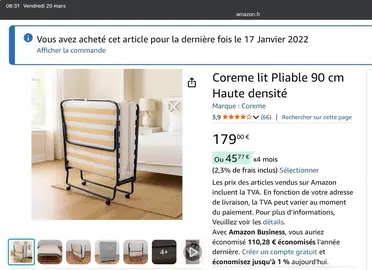 Lit pliable 90 x 190