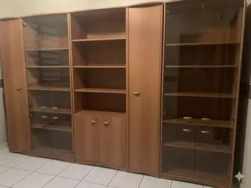 Ensemble Bibliothèque & Vitrines Modulables – 5 Éléments – TBE