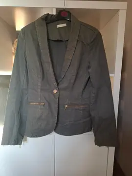 Veste coton grise reflets dorés