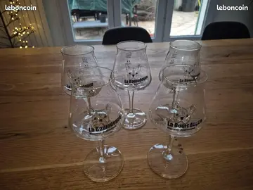 Lot de 5 verres à bière La Bouledogue – brasserie – très bon état