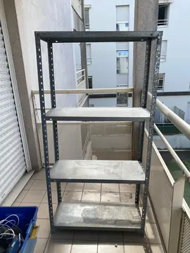 2 étagères en métal grises pour garage ou atelier bricolage