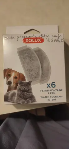 6 filtres pour fontaine à eau ZOLUX pour chats et chiens
