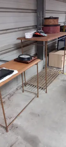 consoles en bois et métal