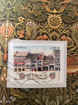 Timbre oblitéré Mulhouse 800 ans d'histoires