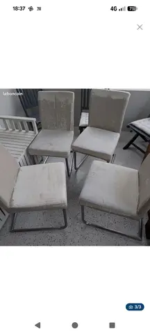lot de 4 chaises très confortables mais usées