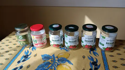 6 bocaux de 350 g et 3 bocaux de 200 g en verre prpres