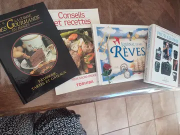 livres de cuisine, sur les rêves et pour les amateurs de photos