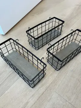 petits paniers métal et bois