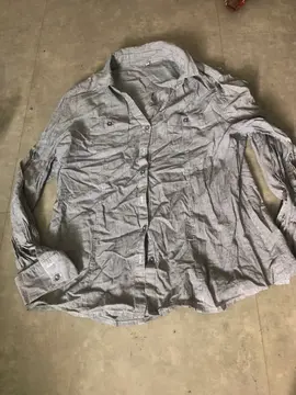 chemisier /chemise gris à rayures a rafraîchir bon état général t 44