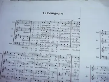 Partitions de musique (pour chorale) + texte