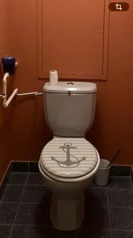 Abattant WC gris motif ancre