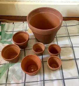 7 Pots bruts en terre cuite naturelle