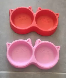 2 Gamelles double pour Chat en Plastique