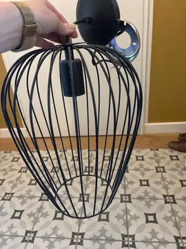 Luminaire suspension fer noir