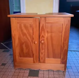 meuble sous lavabo en pin