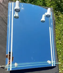 Miroir de salle de bains à 2 spots et tablette