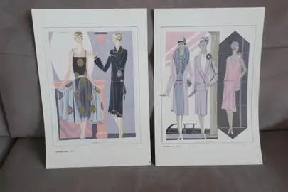 2 Reproductions de GRAVURES de MODE de modèles des années 30/40