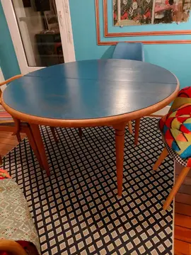 table ronde en bois chêne