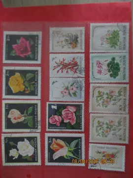 14 timbres oblitérés "Fleurs" de Hongrie