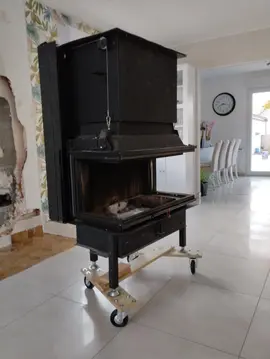 foyer fermé cheminée, 3 vitres relevables