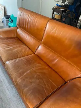 canapé convertible en cuir 3 places et fauteuil