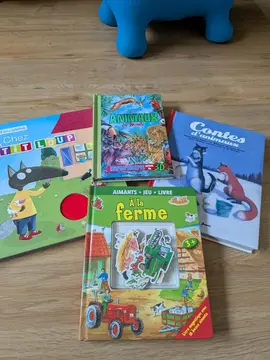lot livres enfants (p'tit loup, contes, ferme avec aimants)
