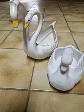pot cygnes porcelaine