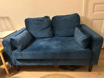 canapé bleu 2 places sweeek