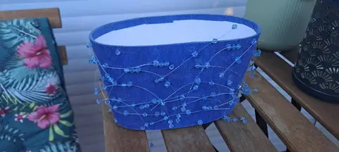 boite décorative cartonnée bleue