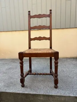 donne 6 chaises bois et paille