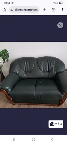 canapé simili cuir vert