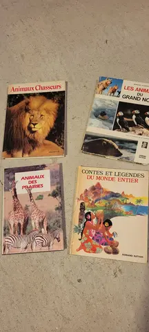 anciens livres sur animaux et contes/légendes