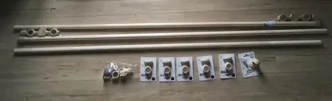 3x tringles à rideaux neuves + support 1,80mx28mm