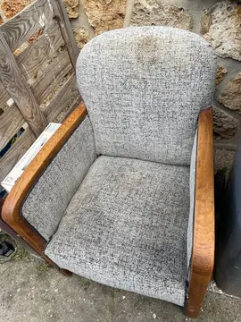 Fauteuil bois et tissu