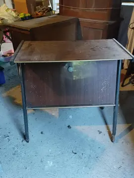 Bureau secrétaire bois sur roulettes