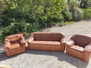 canapé et fauteuils cuir