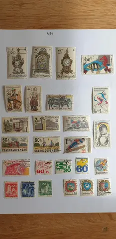 Lot A71 timbres Tchécoslovaquie