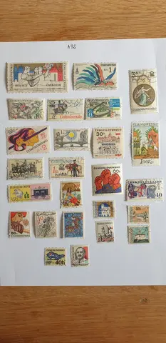 Lot A72 timbres Tchécoslovaquie
