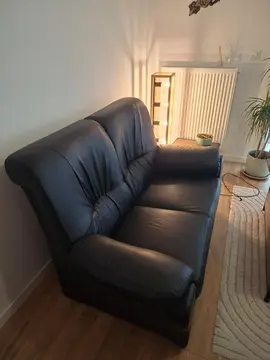 canapé 2 place noir