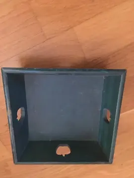 corbeille en bois bleu