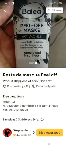 reste de masque peel off