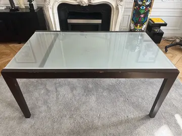 Table extensible en verre