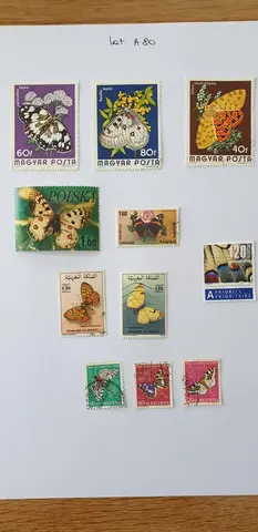 Lot A80 Monde thème papillons