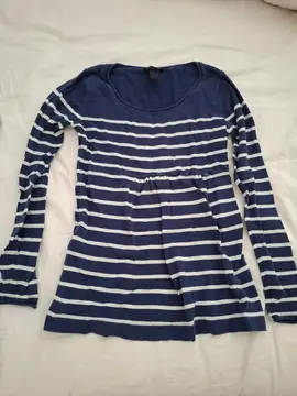 pull grossesse bleu S