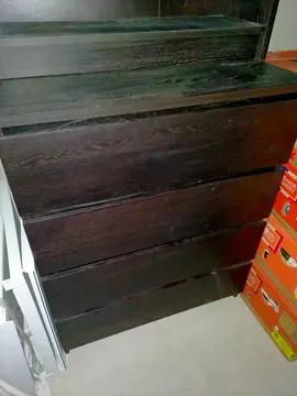 Étagère IKEA MALM 100x80x43cm noire, 4 tiroirs