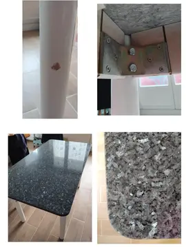 Table plateau pierre reconstituée