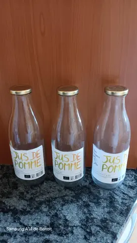 3 bouteilles vides en verre d'1 litre