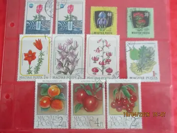 11 timbres oblitérés Hongrie - "Fleurs"